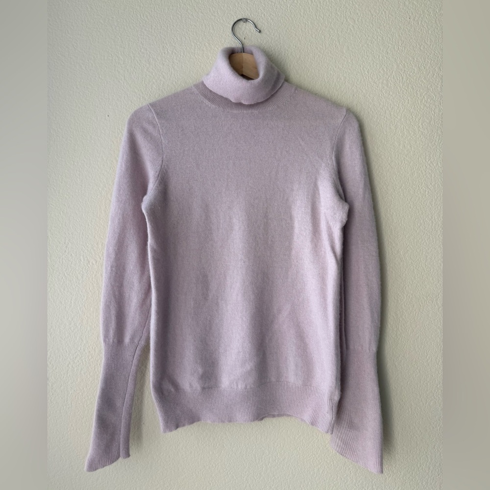 J Crew Wool Cashmere Blend Turtleneck Sweater S Light Pink Soft Knit